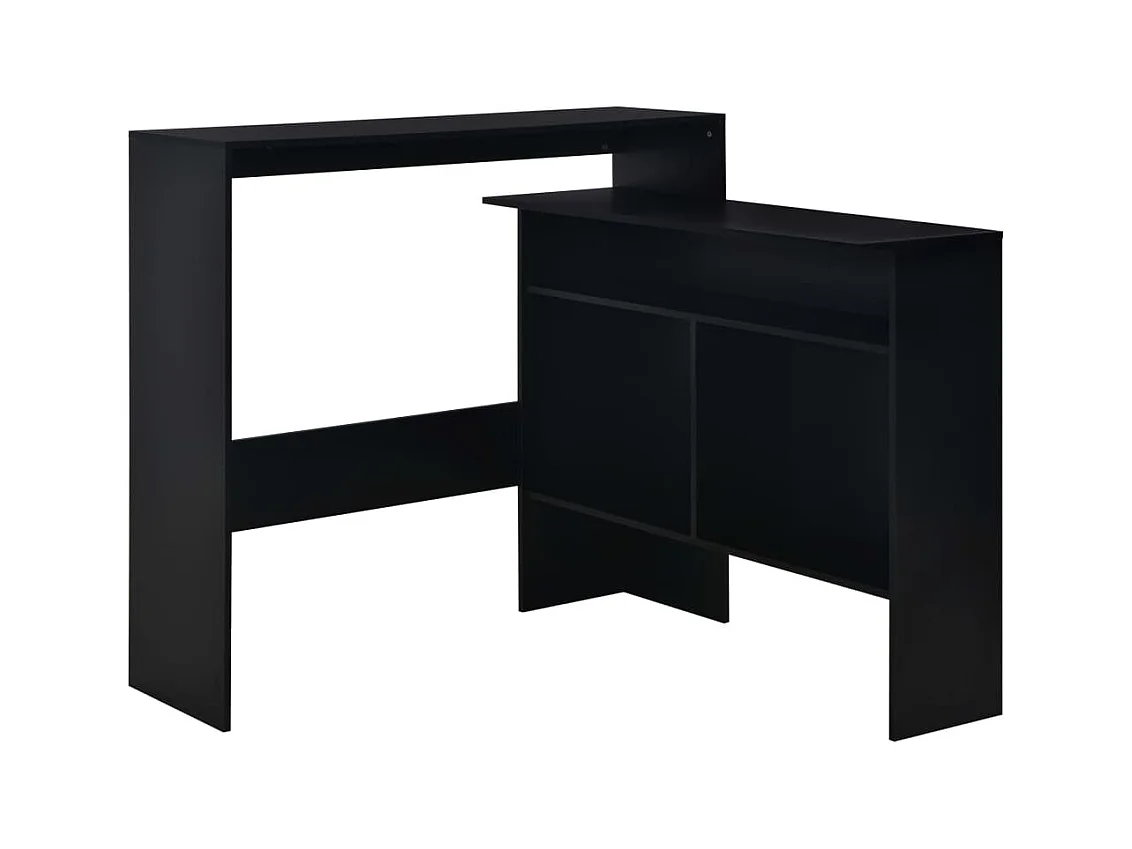Meuble de bar avec 2 dessus de Meuble Noir 130 x 40 x 120 cm GHR13581