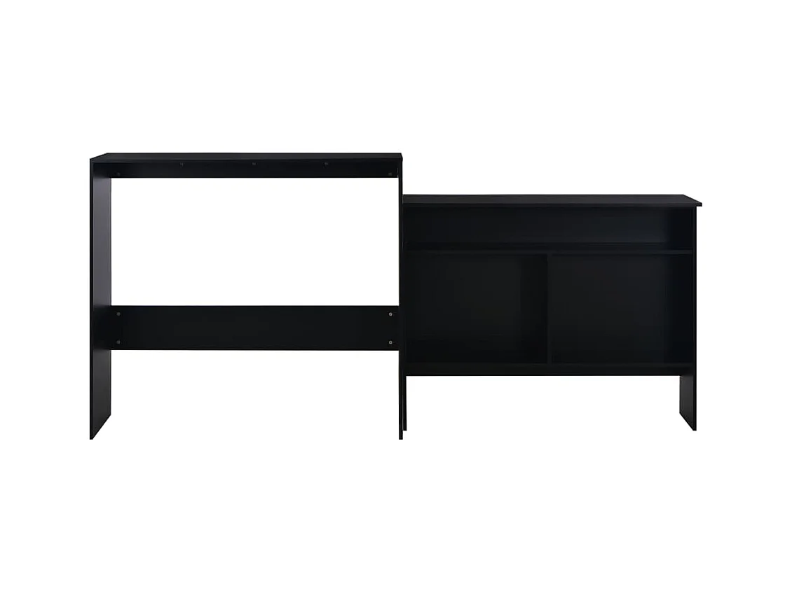 Meuble de bar avec 2 dessus de Meuble Noir 130 x 40 x 120 cm GHR13581