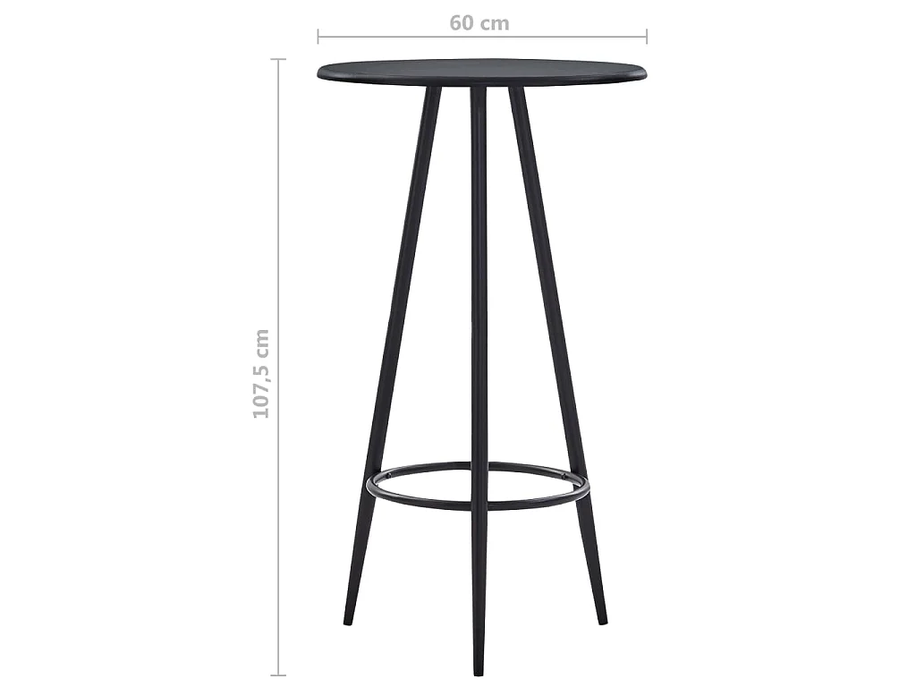 Móvel de bar 60x107,5 cm MDF preto PT789549