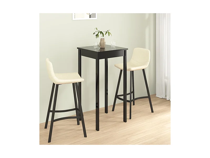 Móvel de bar em MDF preto 55x55x107 cm PT328085