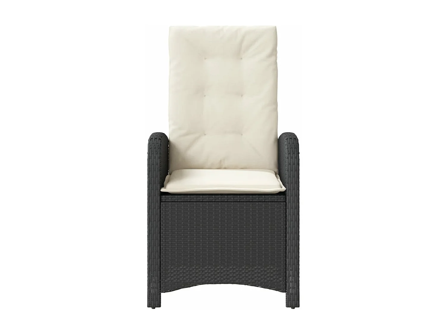 Chaise inclinable de jardin avec coussins noir résine tressée REO29713