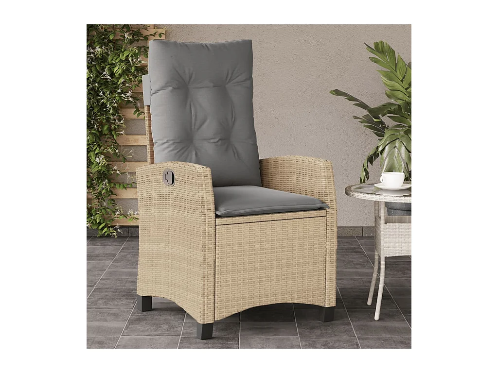 Chaises inclinables jardin lot de 2 et coussins résine tressée REO32610
