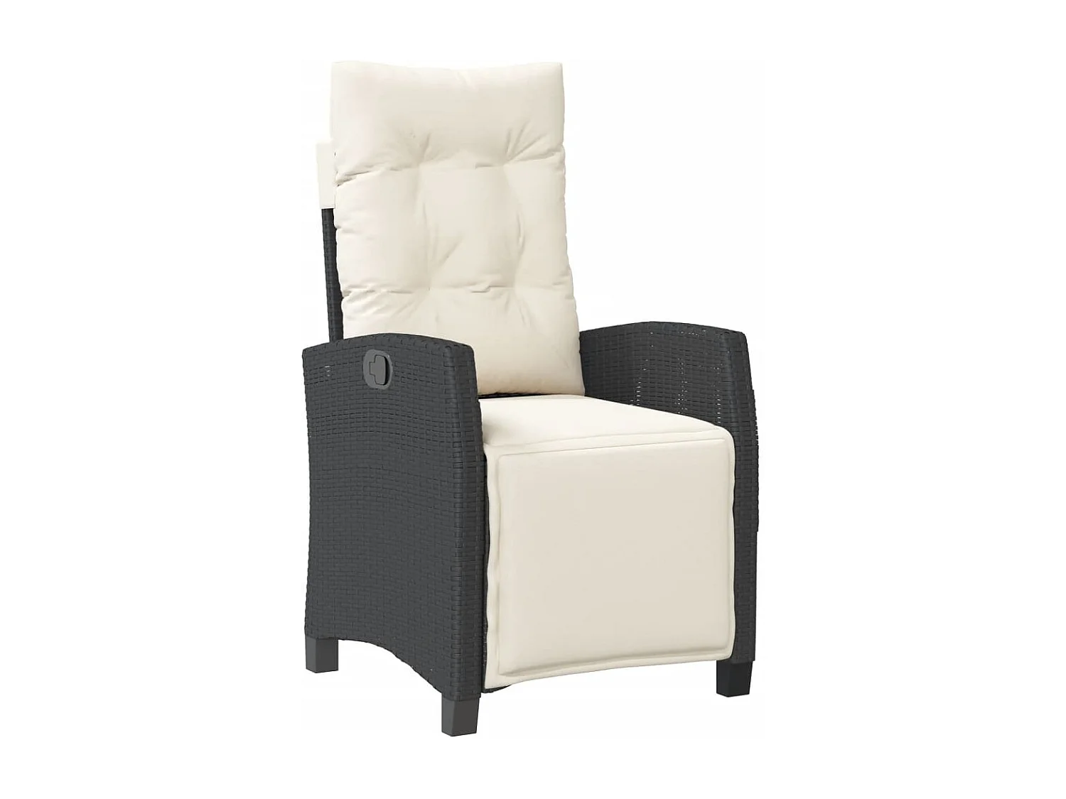 Chaises inclinables de jardin lot de 2 repose-pied noir rotin REO39896