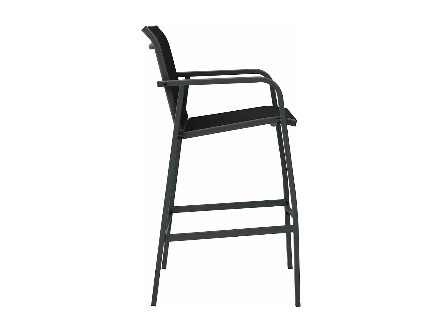 Tuinbarstoelen 2 st textileen zwart NL10031