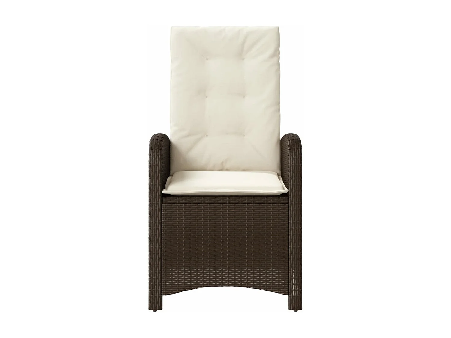 Chaise inclinable de jardin avec coussins marron résine tressée REO28768