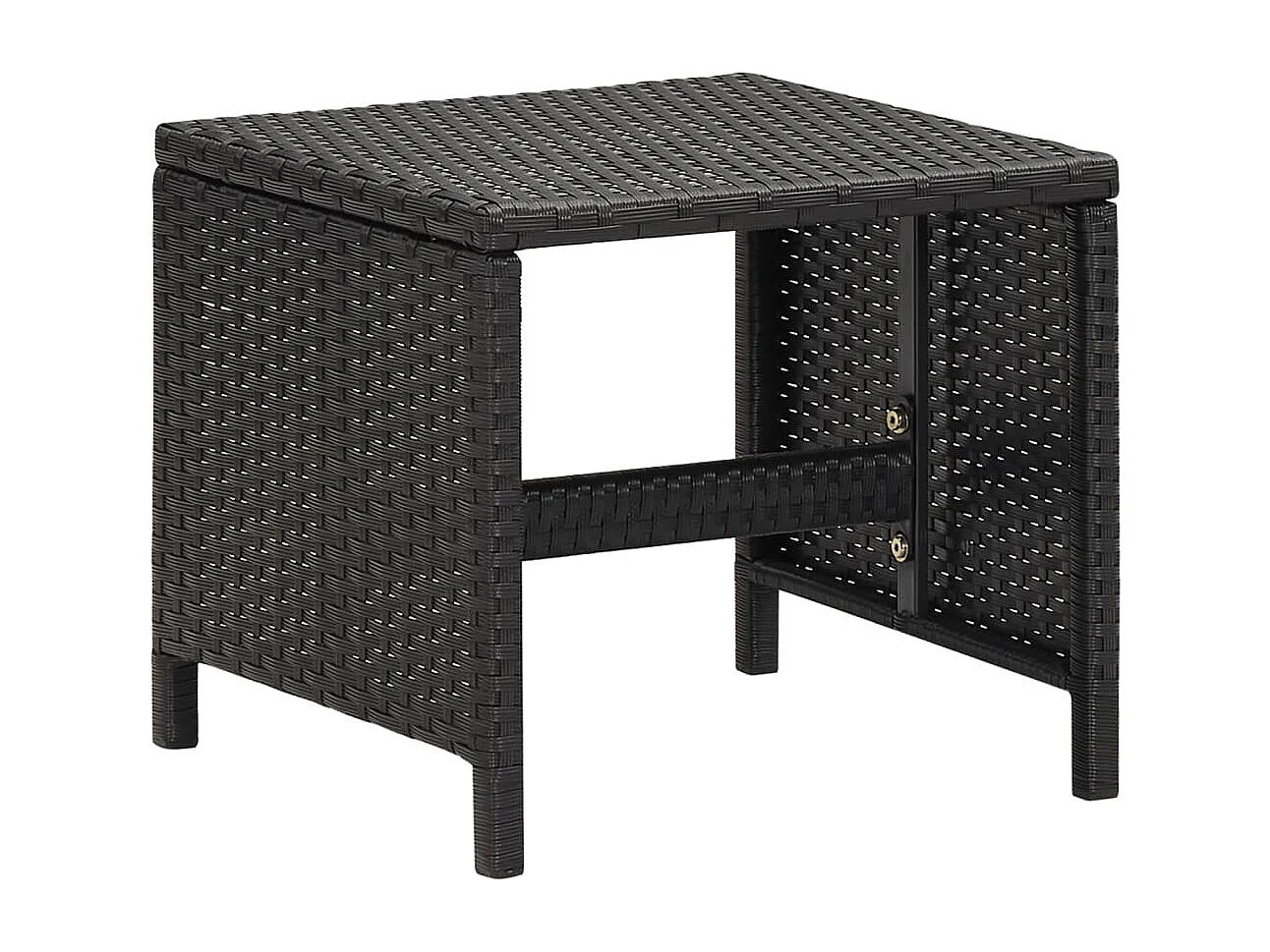 Tabourets de jardin 4 pcs avec coussins Résine tressée Noir REO49897