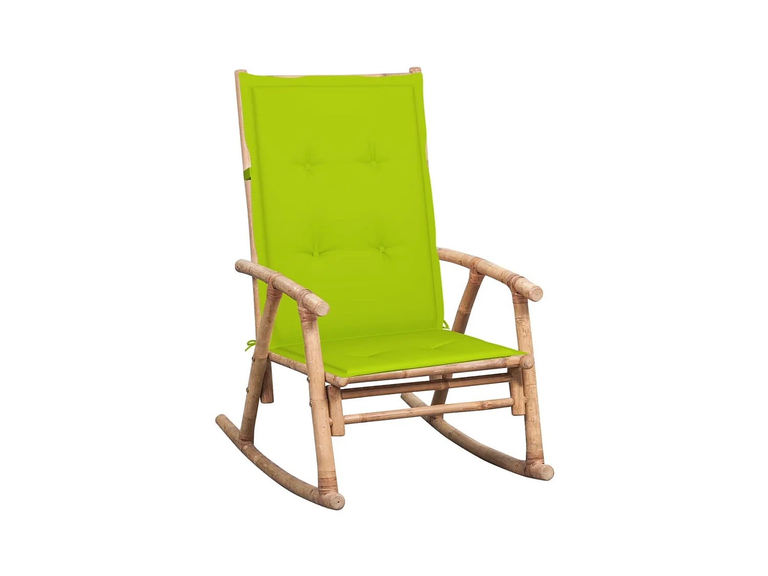 Chaise à bascule de jardin avec coussin Bambou REO81246