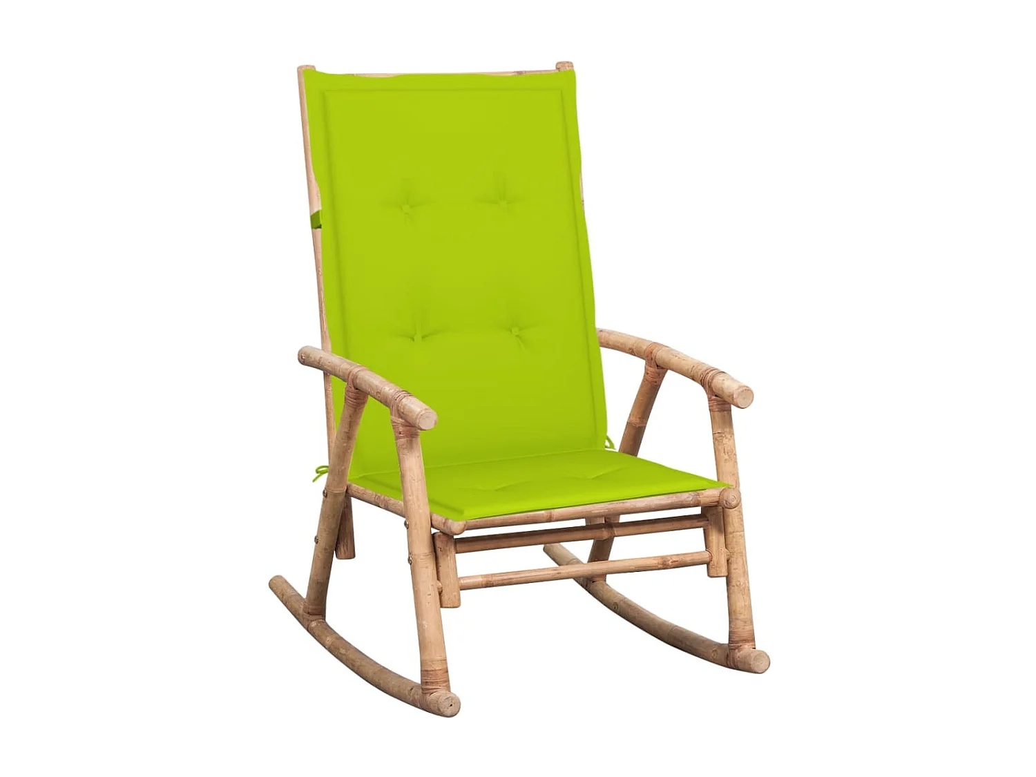 Chaise à bascule de jardin avec coussin Bambou REO81246