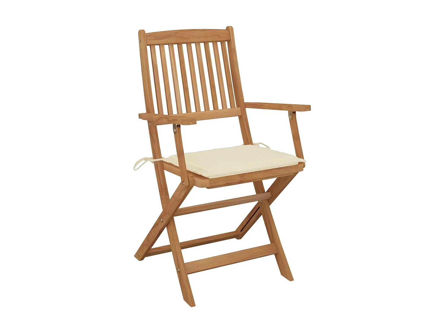 Chaises pliables de jardin 4 pcs avec coussins Bois d'acacia REO55476