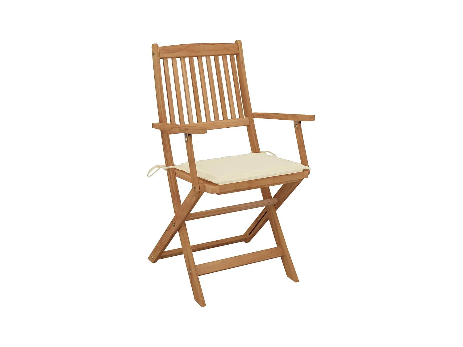 Chaises pliables de jardin 4 pcs avec coussins Bois d'acacia REO55476