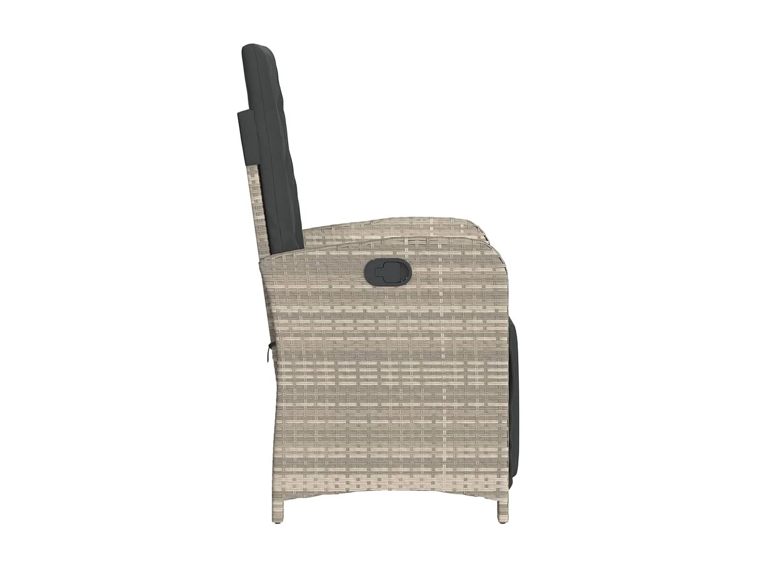 Chaise inclinable de jardin avec repose-pied gris clair rotin REO59927