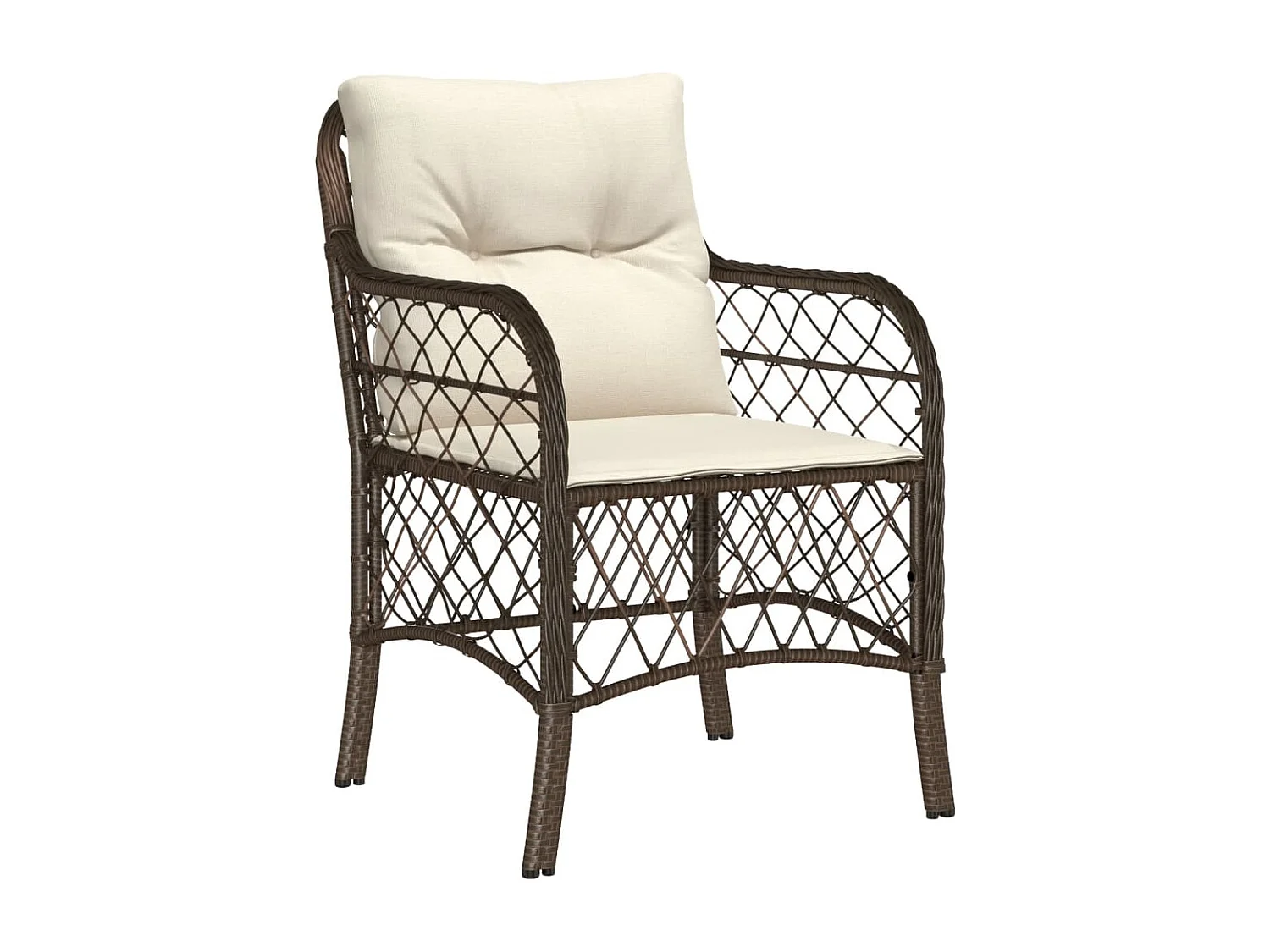 Chaises de jardin avec coussins lot de 2 marron résine tressée REO35608