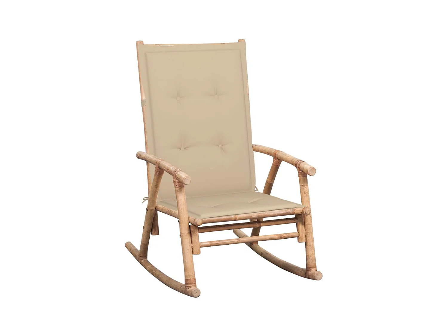 Chaise à bascule de jardin avec coussin Bambou REO98608