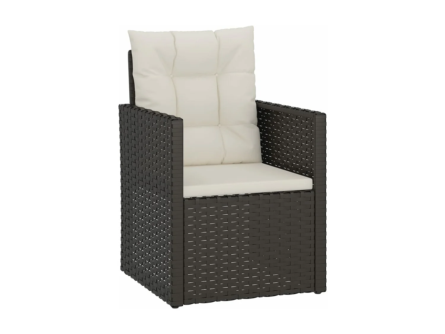 Sillón de jardín con cojín ratán sintético negro KOW12413