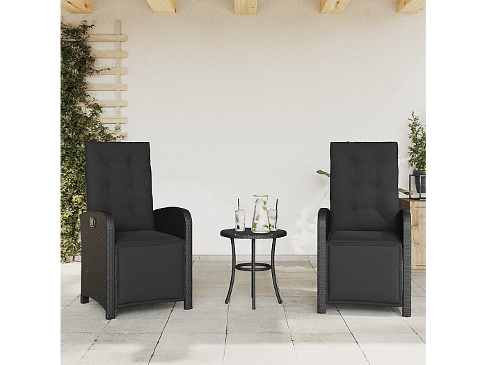 Chaises De Jardin Inclinables En Résine Tressée – Lot De 2, Grises, Avec Coussins Et Dossier Réglable - 6