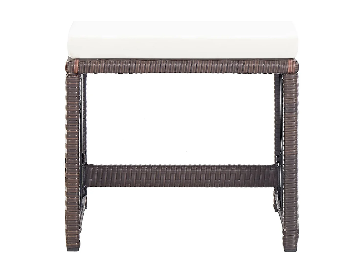 Tabourets de jardin 4 pcs avec coussins Résine tressée Marron REO98904