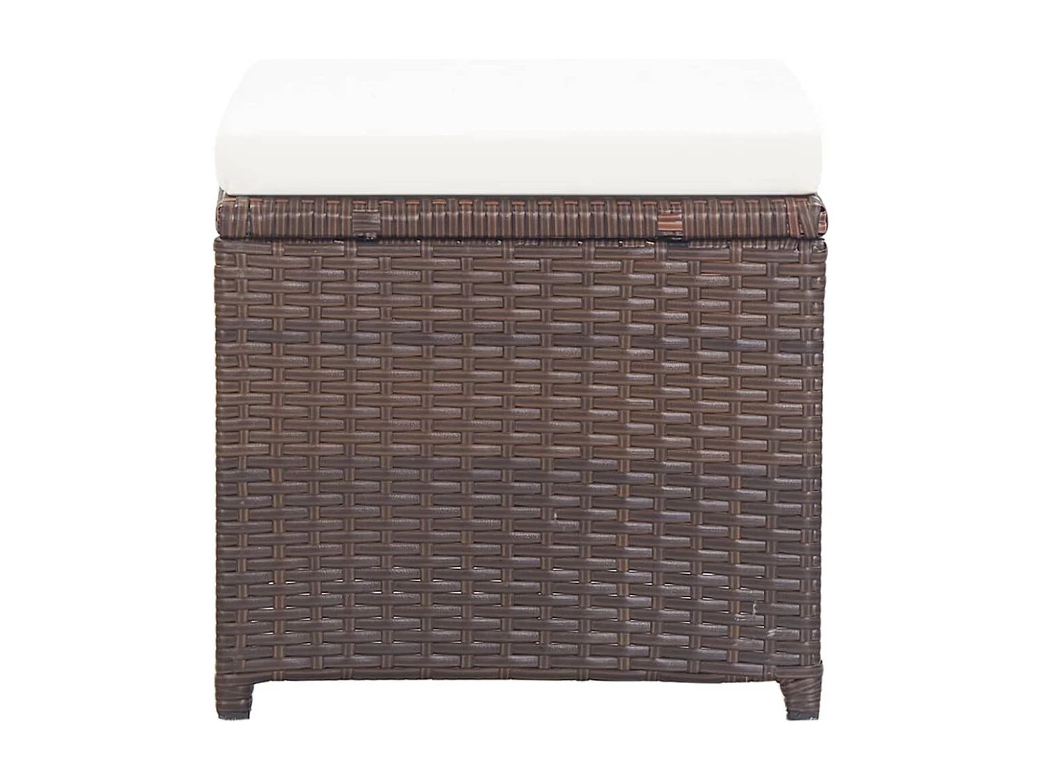 Tabourets de jardin 4 pcs avec coussins Résine tressée Marron REO98904