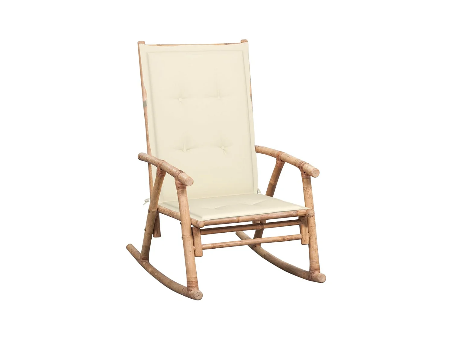 Chaise à bascule de jardin avec coussin Bambou REO91736
