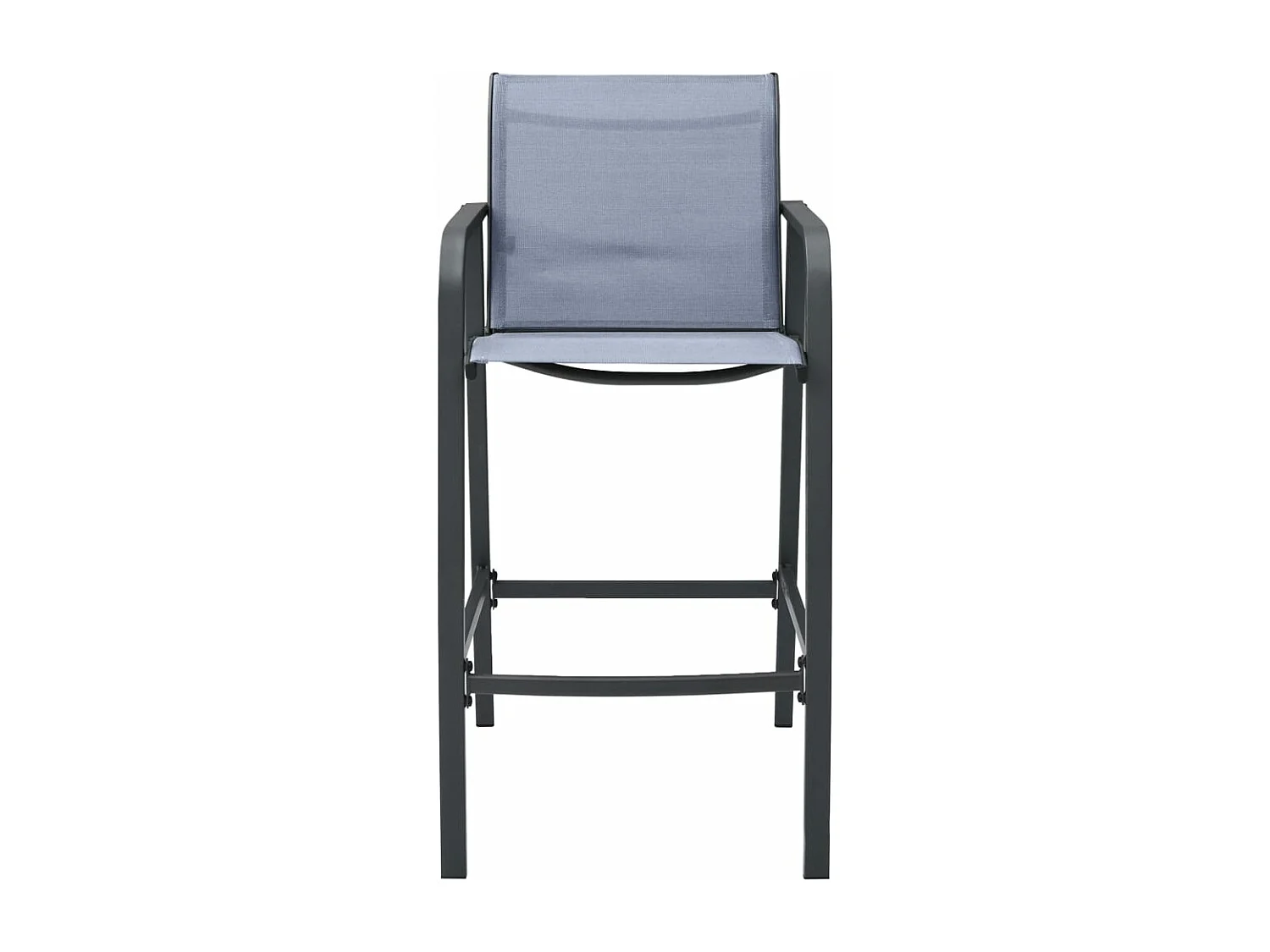 Juego de 4 Sillas altas de jardín textilene gris KOW12417