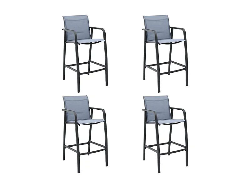 Cadeiras de bar para jardim 4 pcs textilene cinzento PT333027