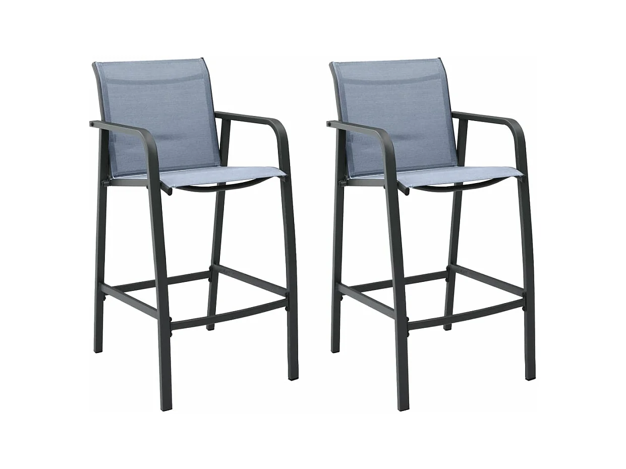 Chaises de bar de jardin 2 pcs Gris Txtilène REO74393