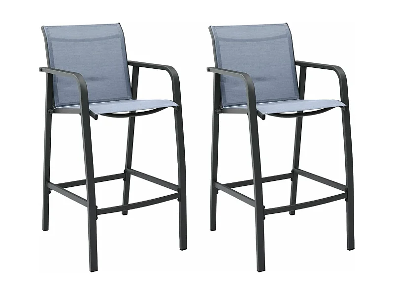 Chaises de bar de jardin 2 pcs Gris Txtilène REO74393