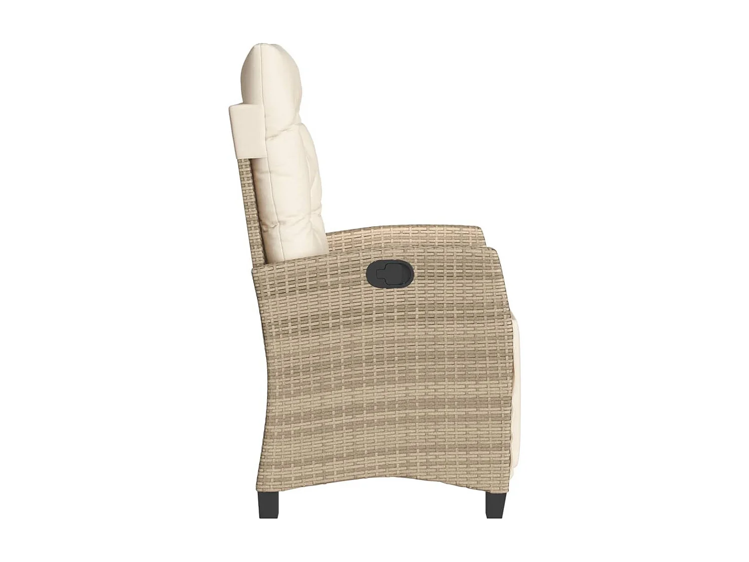 Sillón reclinable de jardín con reposapiés ratán PE beige KOW77203