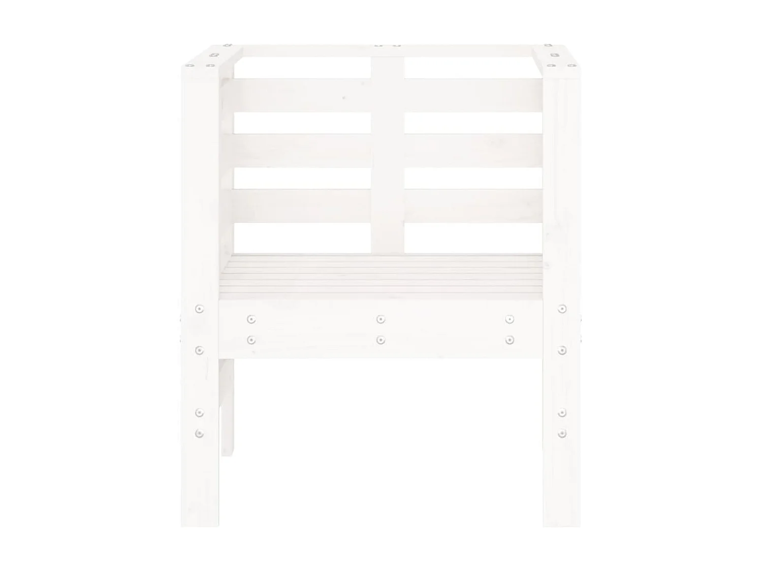 Juego de 2 Sillas de jardín madera maciza pino blanco 61,5x53x71 cm KOW88177