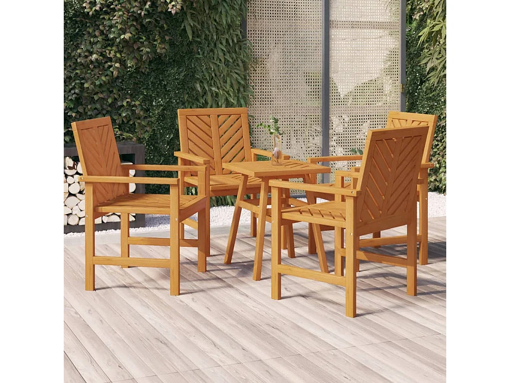 Chaises à dîner de jardin 4 pcs bois massif d'acacia REO43736