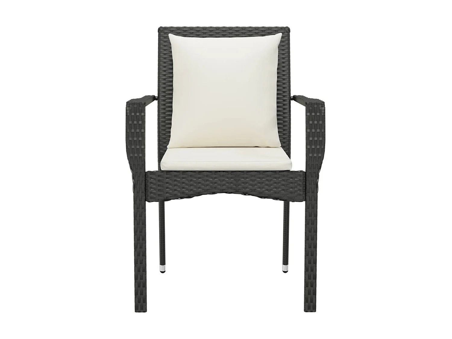 Chaises de jardin 2 pcs avec coussins Résine tressée Noir REO11572