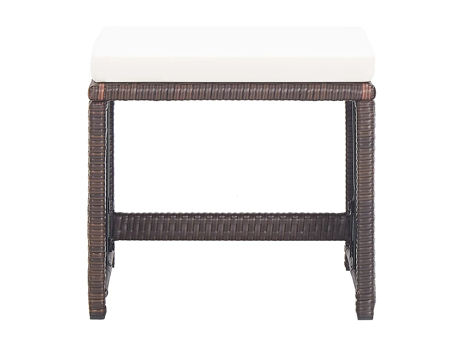 Tabourets de jardin 2 pcs avec coussins Résine tressée Marron REO56296