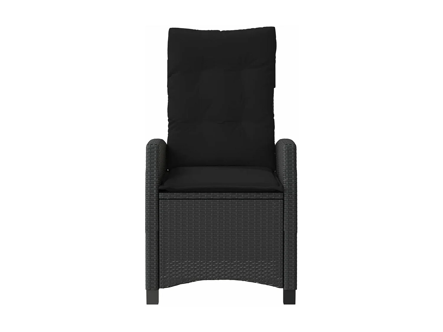 Juego de 2 Sillones reclinable jardín cojines ratán sintético negro KOW60457