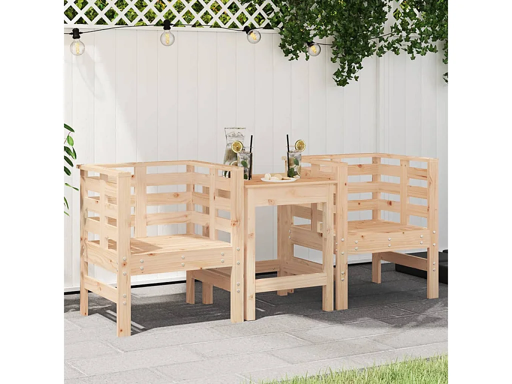 Chaises de jardin lot de 2 61,5x53x71 cm bois de pin massif REO23917