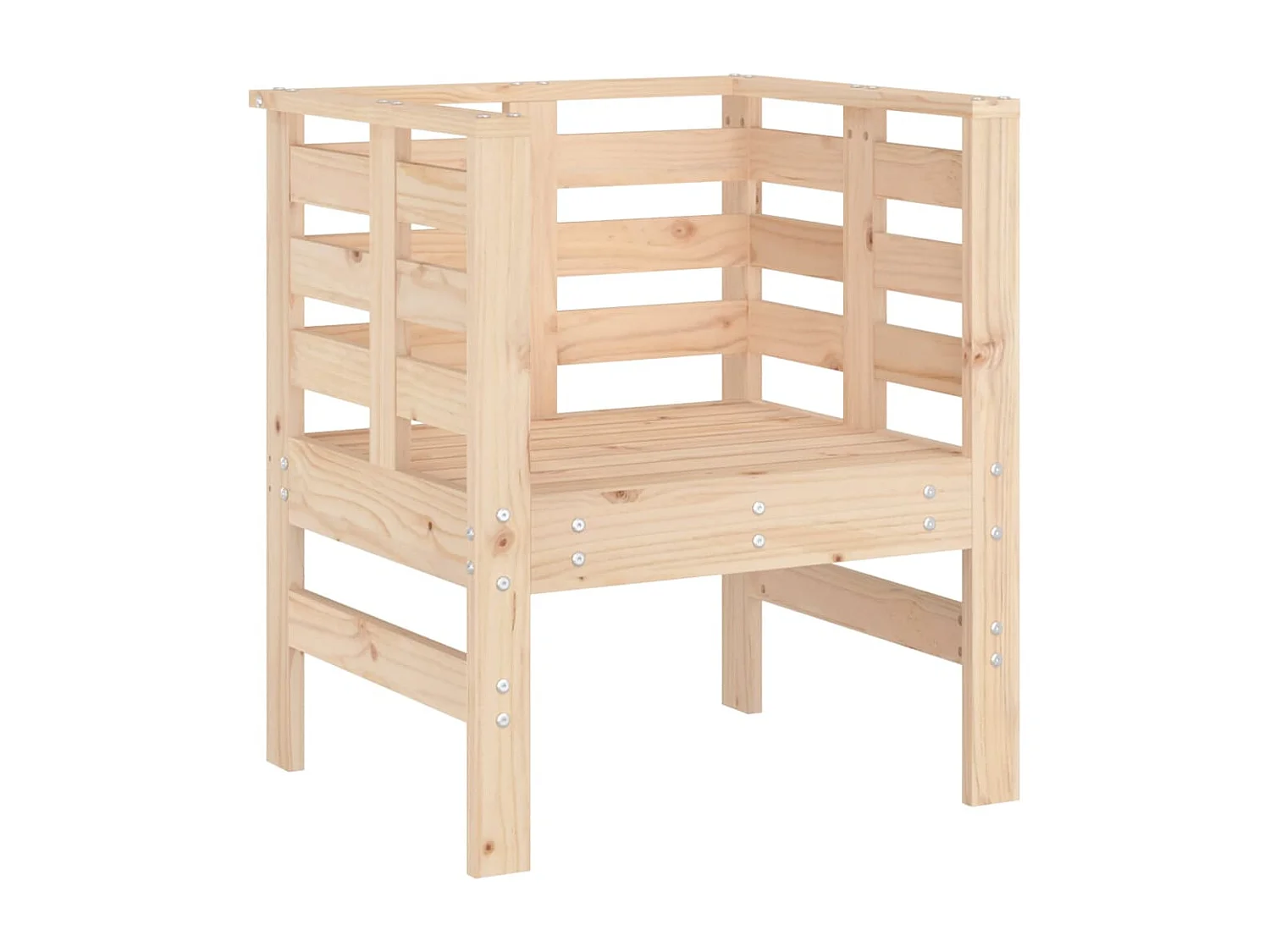 Juego de 2 Sillas de jardín madera maciza pino 61,5x53x71 cm KOW89790