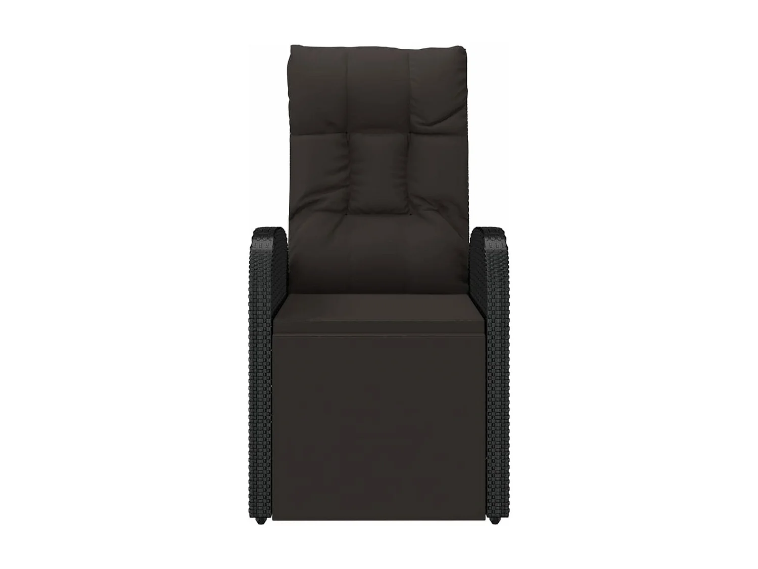 Chaise inclinable de jardin et coussin Résine tressée Noir REO53645