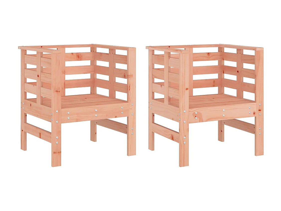 Chaises de jardin lot de 2 61,5x53x71 cm bois massif de douglas REO42887