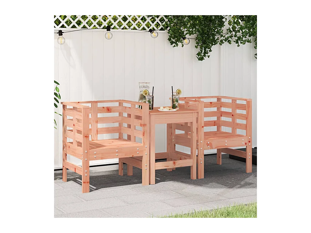 Chaises de jardin lot de 2 61,5x53x71 cm bois massif de douglas REO42887