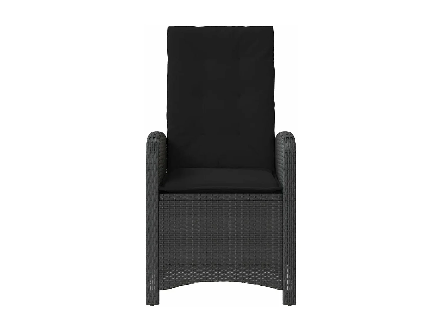 Sillón reclinable de jardín con cojines ratán sintético negro ES324411