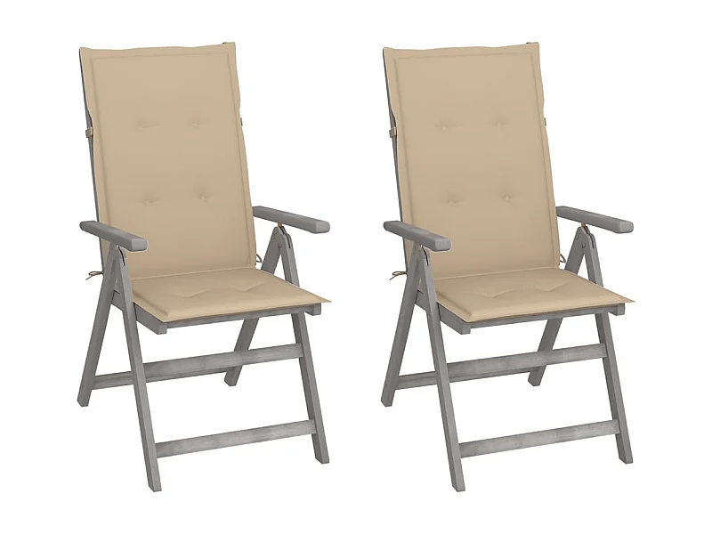 Cadeiras jardim reclináveis c/ almofadões 2 pcs acácia maciça PT983141