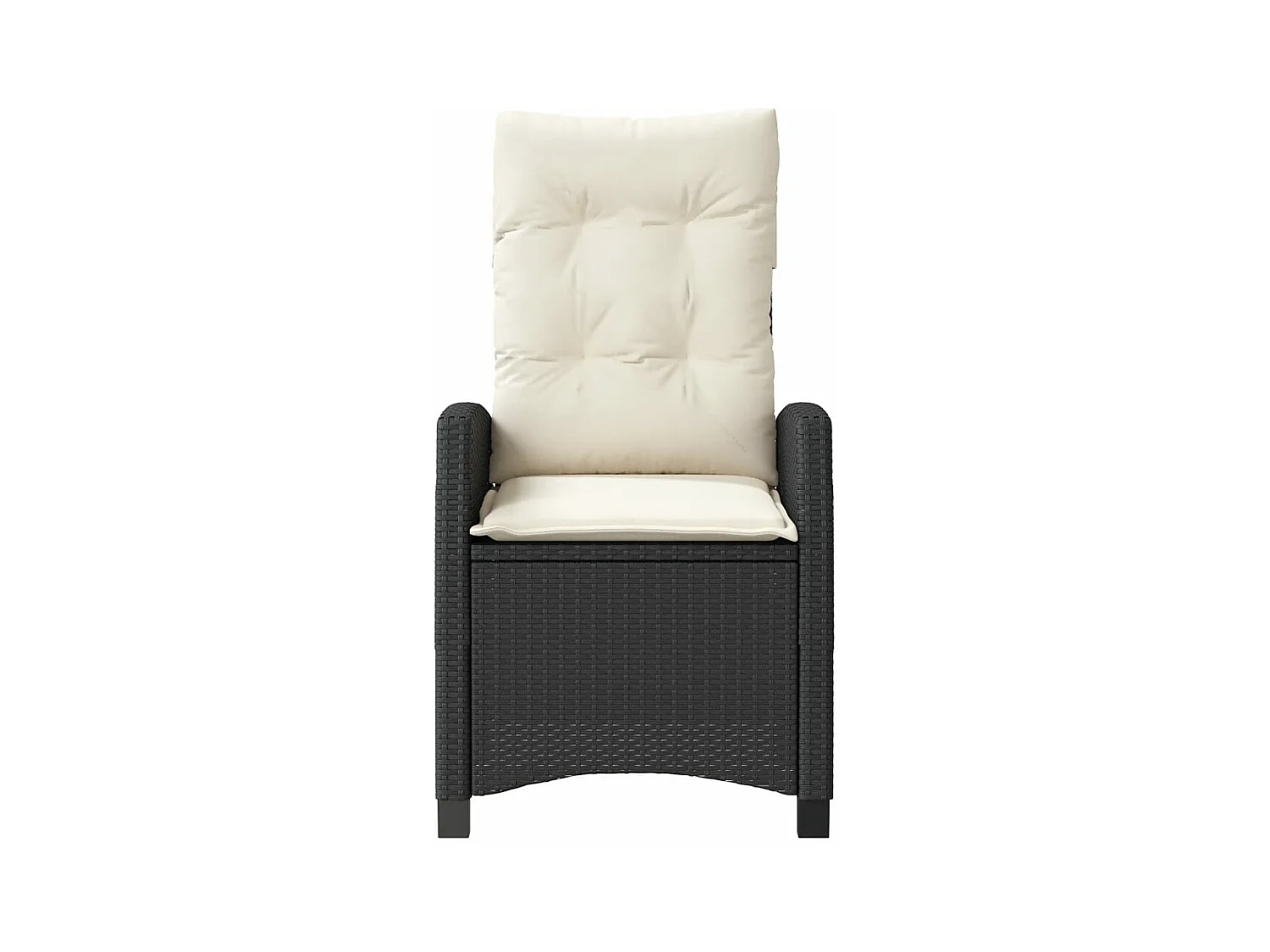 Tuinstoelen 2 st verstelbaar met kussens poly rattan zwart NL78495