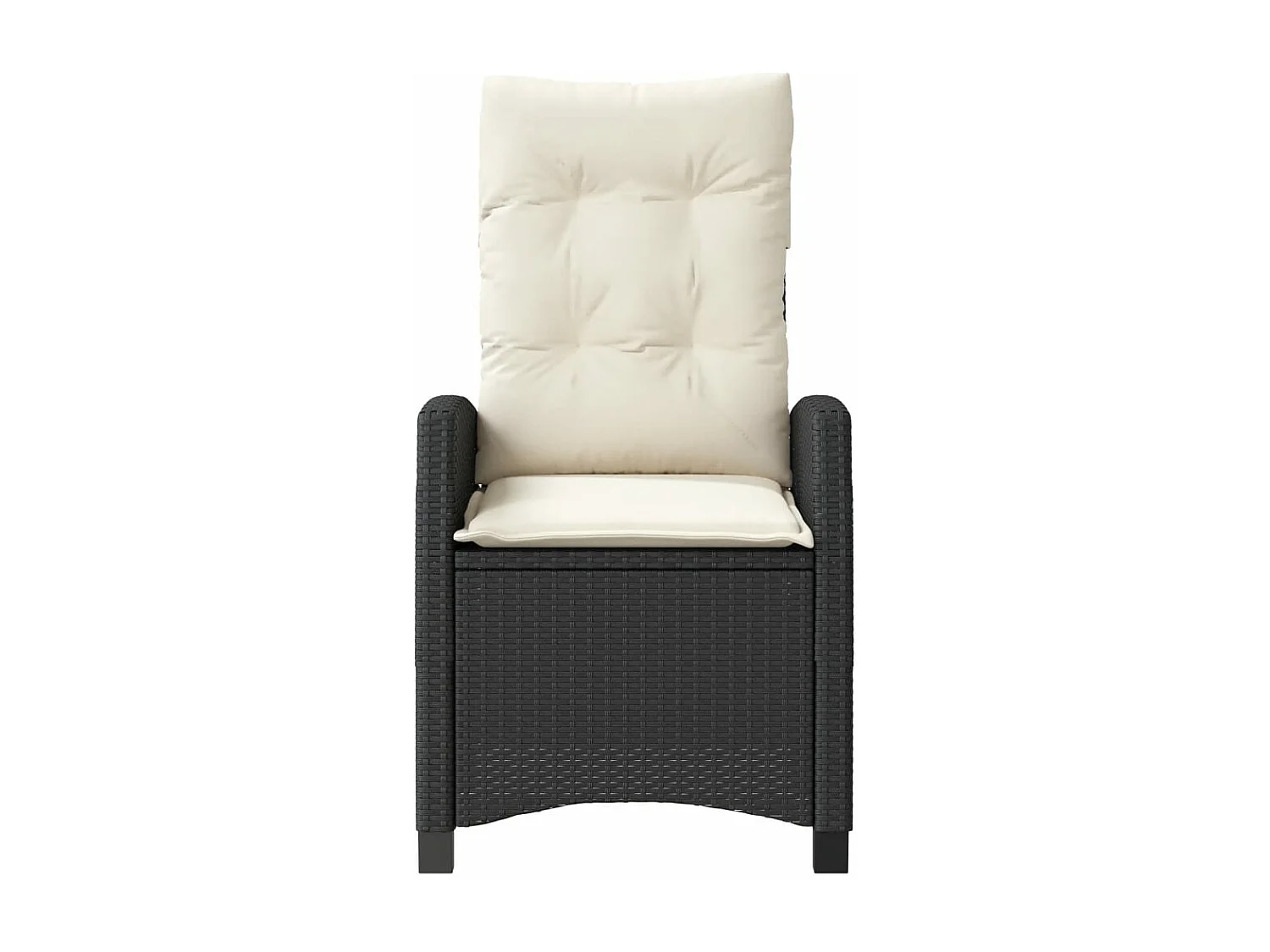 Chaises inclinables de jardin lot de 2 et coussins noir rotin REO50473