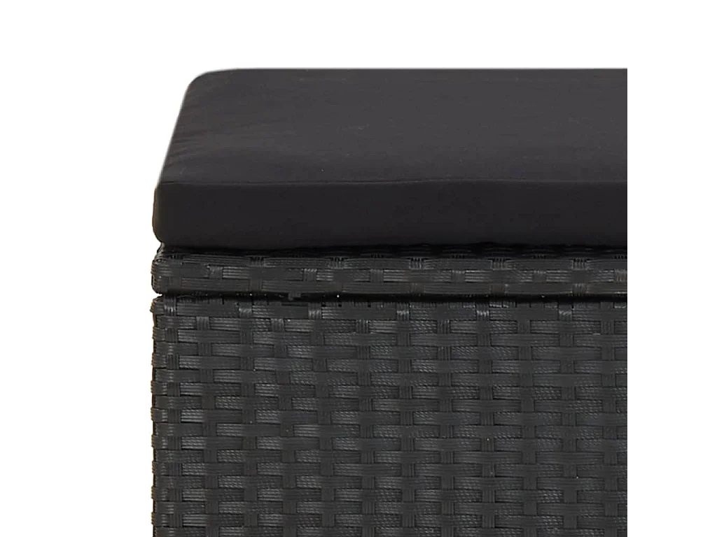 Tabourets de jardin 4 pcs avec coussins Résine tressée Noir REO87580