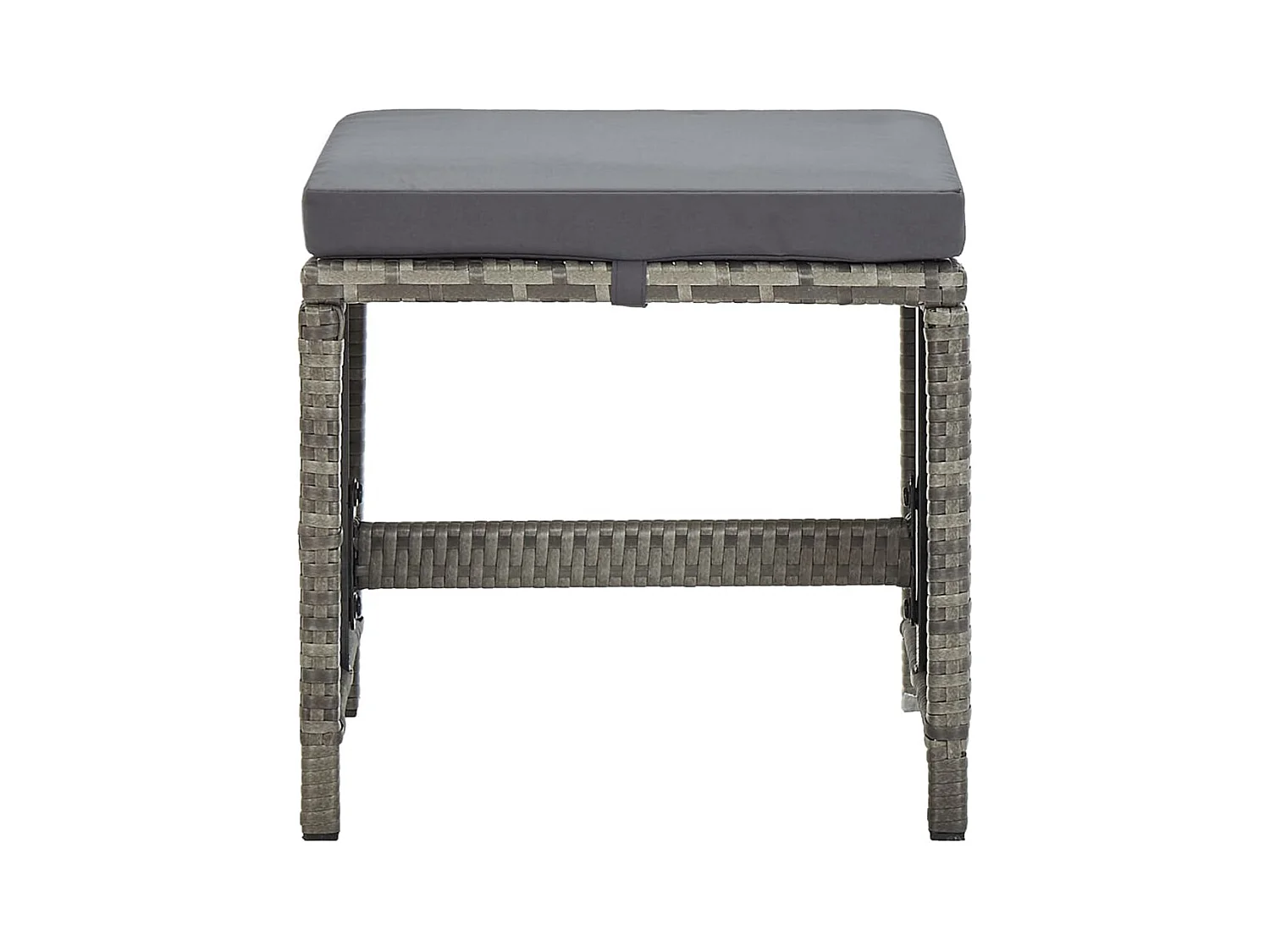 Bancos de jardim 4 pcs com almofadões vime PE cinzento PT400918