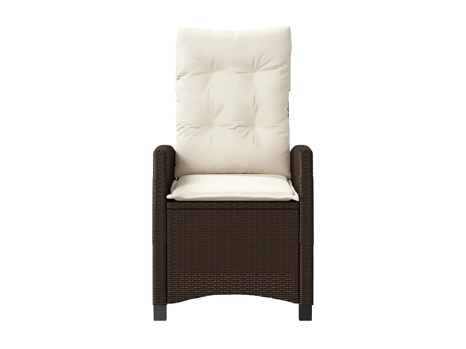 Chaises inclinables de jardin lot de 2 et coussins marron rotin REO78829