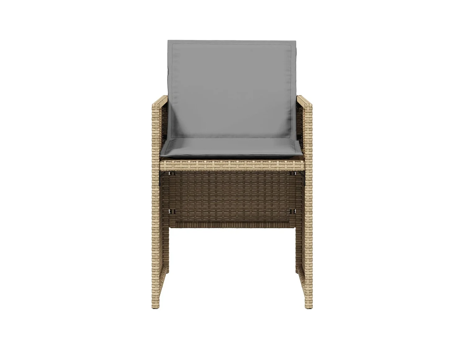 Tuinstoelen 4 st met kussens poly rattan gemengd beige NL62552