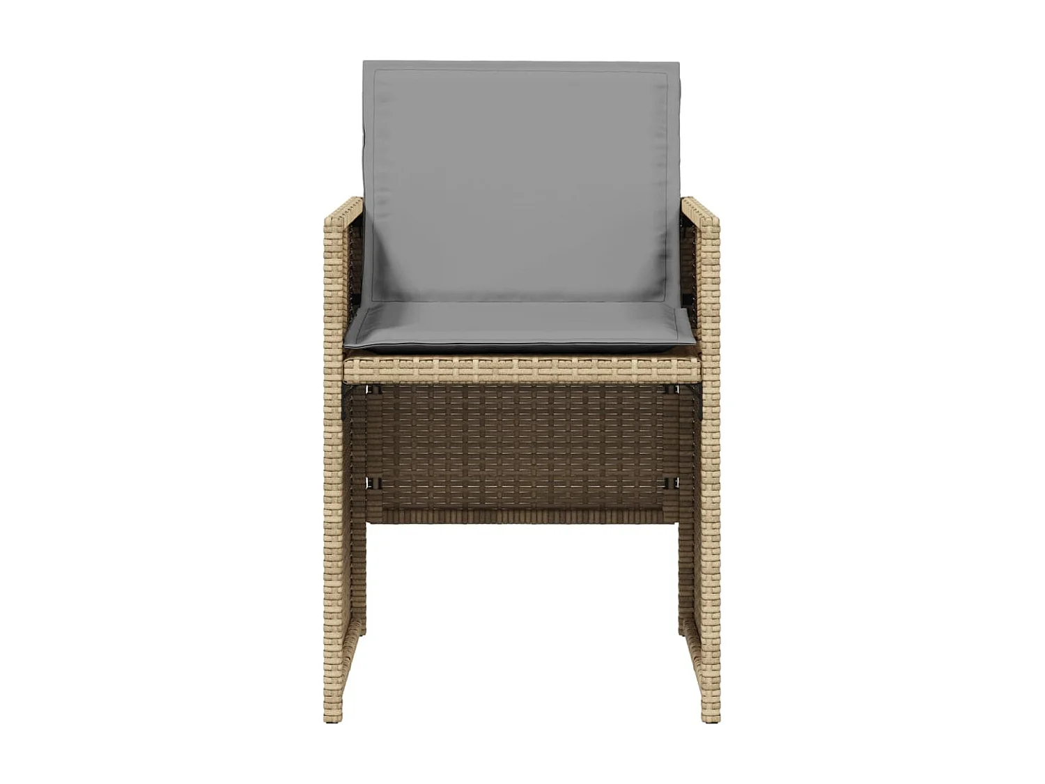Juego de 4 Sillones jardín con cojines ratán sintético beige mezcla KOW13706