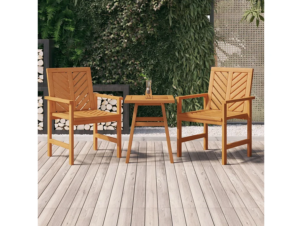 Chaises à dîner de jardin 2 pcs bois massif d'acacia REO42681