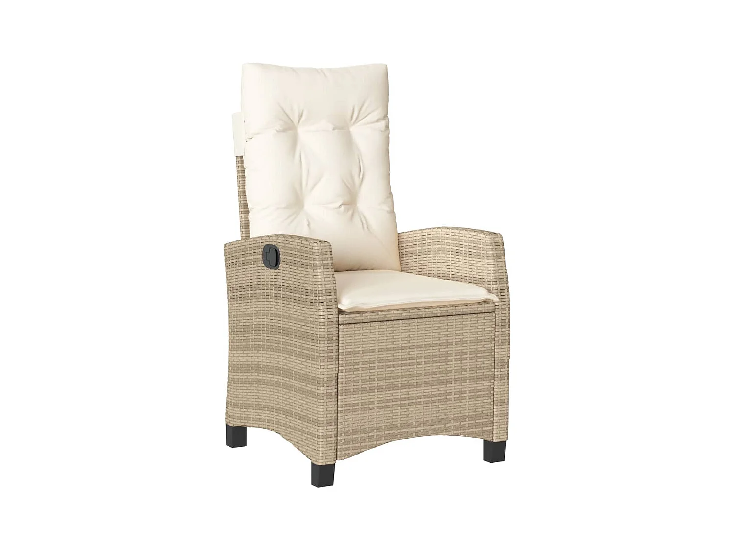 Chaises inclinables de jardin lot de 2 et coussins beige rotin REO54848