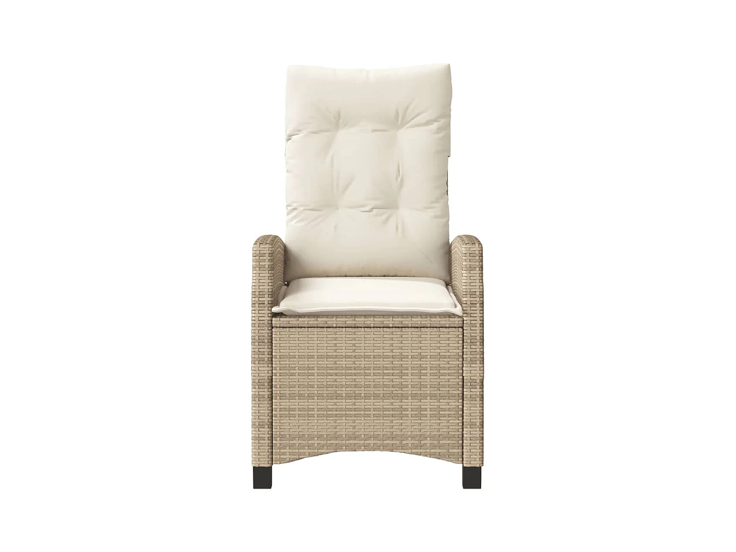 Chaises inclinables de jardin lot de 2 et coussins beige rotin REO54848