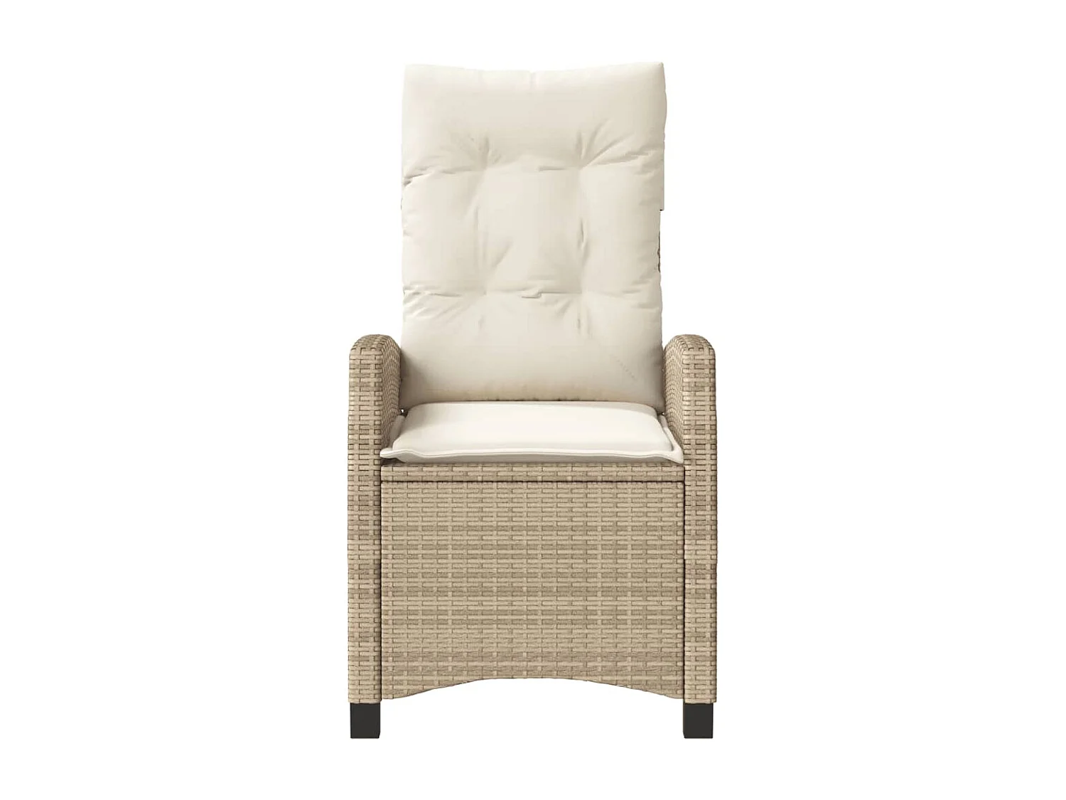 Juego de 2 Sillones reclinables de jardín con cojines beige ratán PE KOW63336